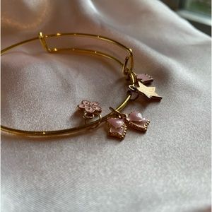 Charm bracelet w/ crown, star, bow, flower charms, NWOT